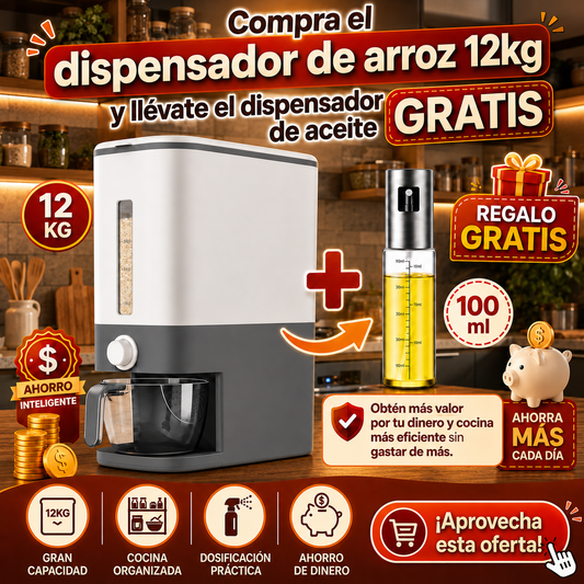 Dispensador de arroz + Dispensador de aceite 100ML